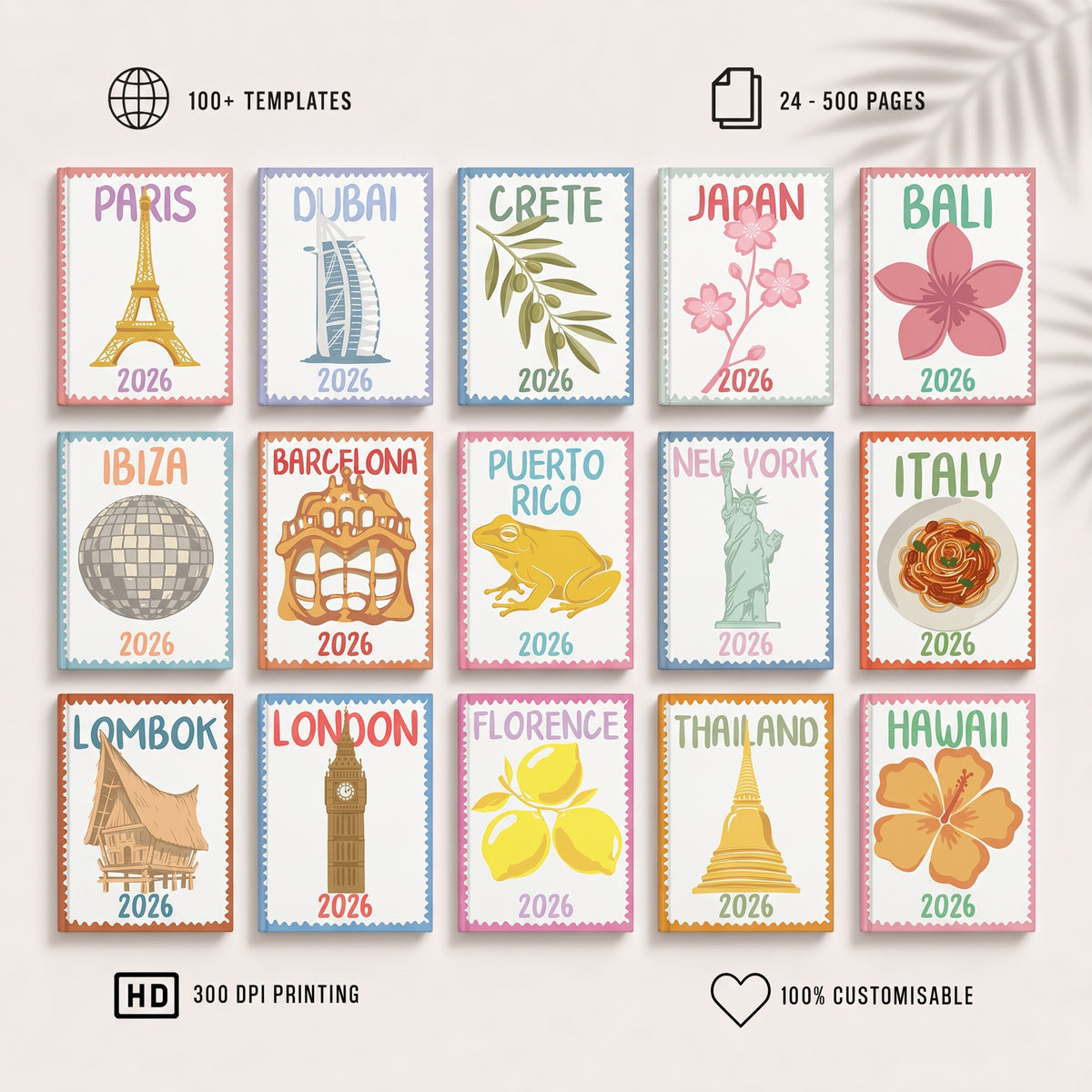 Custom Travel Book - Pastel Series